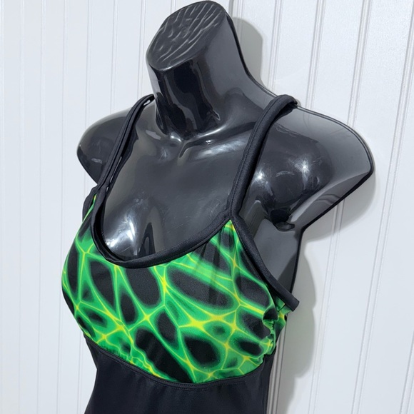 Missy Green and Black Women's Swimsuit Size L -12/14 - Picture 2 of 13